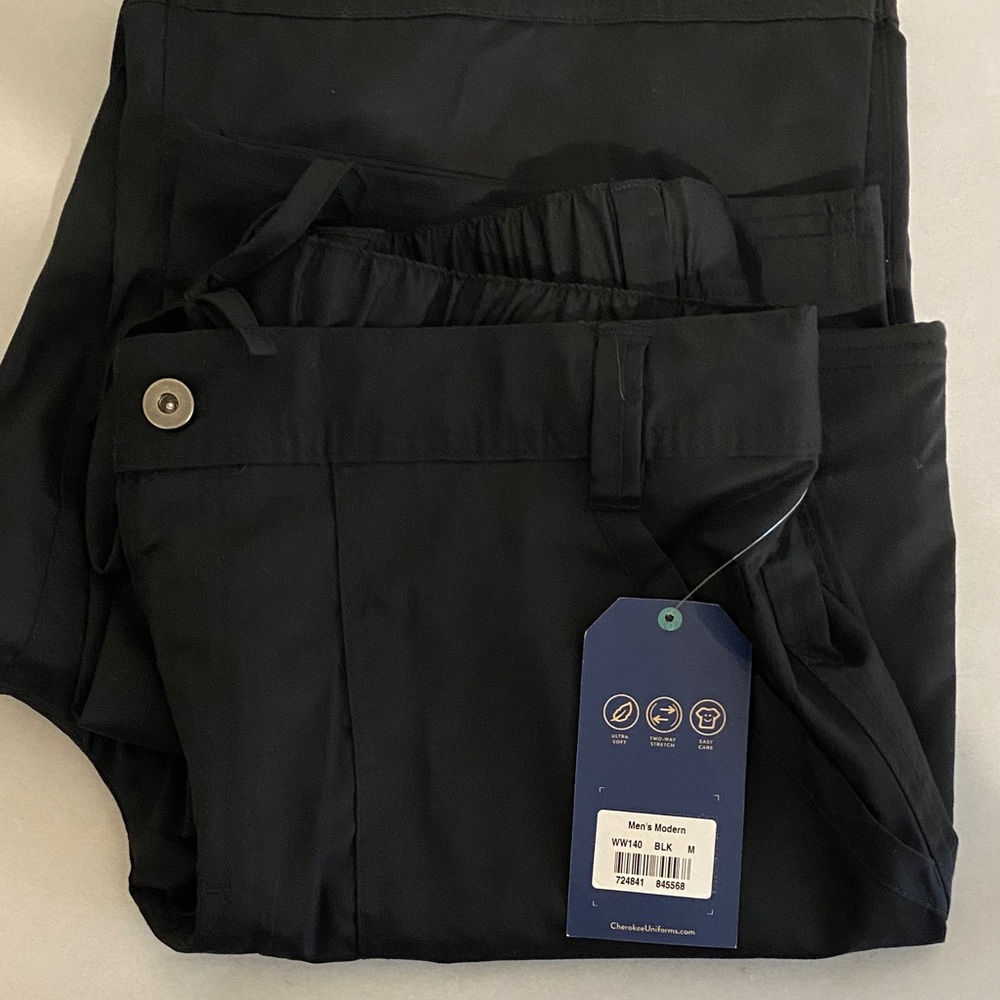 Cherokee Workwear Revolution Men Scrubs Pant Fly Front WW140 black Medium NWT